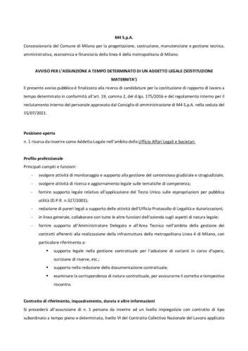 Avviso addetto legale
